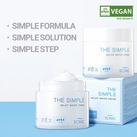 SCINIC The Simple Relief Moisture Cream 2.7 fl oz (80ml) | Vegan Face Cream for Sensitive and Irritated Skin | Lightweight, Fresh Moisture Gel-Type | Korean Moisturizer Face Cream