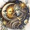 Round Sun and Moon Wall Sign – Waterproof Aluminum Garden