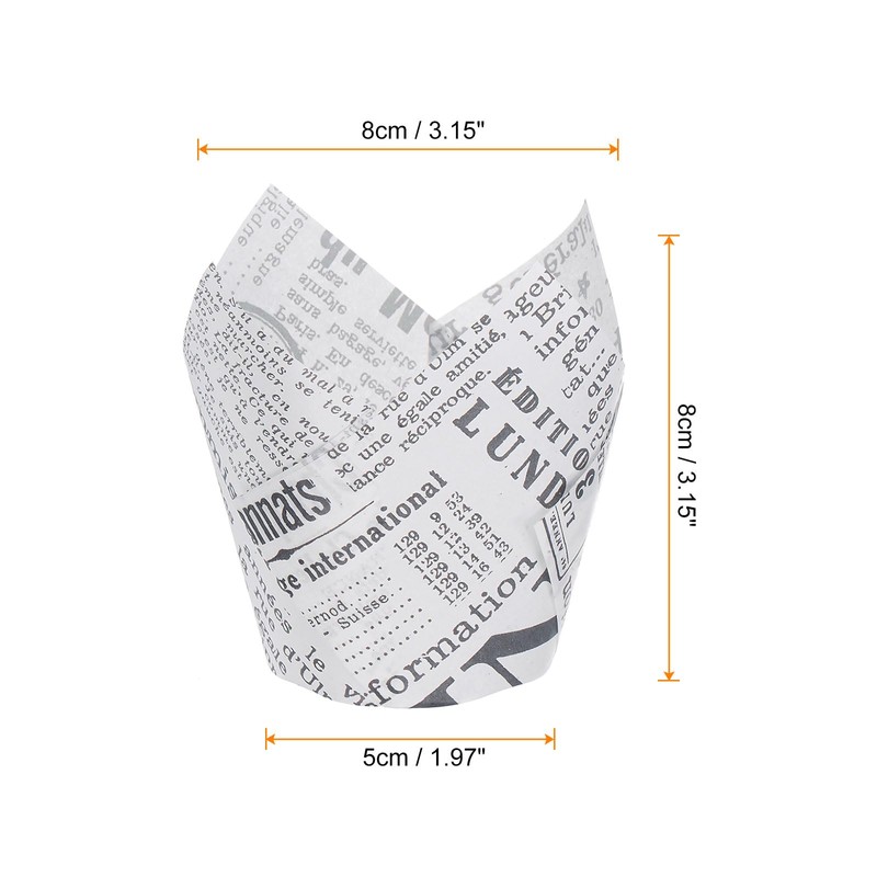 sourcing map 50pcs Tulip Cupcake Liners Greaseproof Baking Cups Paper