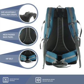 TRAWOC BLAZE 55L Travel Backpack - Daypack for Camping, Hiking, Trekking for Men & Women SHK014-Englishblue