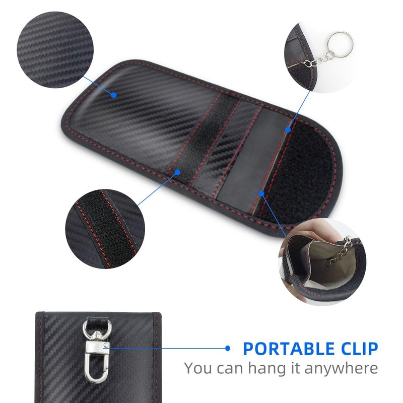 2 Pack Faraday Car Keycase Protective Bag Car rfid Signal