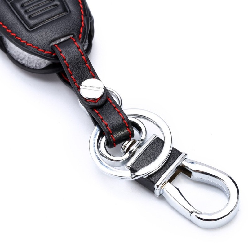 Happyit Leather Car Key Cover Case Keychain for Nissan Qashqai