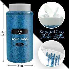 Glitter - 1 LB/16OZ Light Blue Fine Glitter Shaker, Glitter for Resin, Glitter for Crafts, Extra Fine Glitter for Scrapbooking and Art and Craft Supplies, Ultimate Glitter for Tumblers - Bulk Glitter