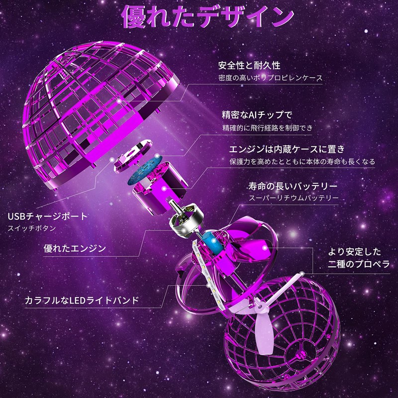 Gimama Flying Ball, Gyro, Flying Ball Toy, UFO Toy, Boomerang