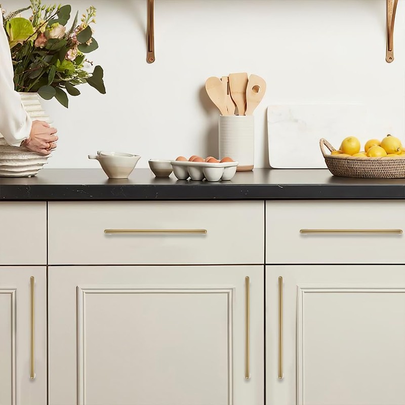 khtumeware 2 Pack Brushed Brass Cabinet Pulls 12 Inch(305mm) Hole