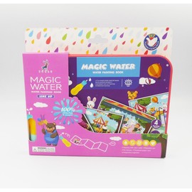 Happium Magic Water Colouring Book, Water Painting Books for Kids, Water Magic Colouring Book, Water Colouring Books for Children with Pen for Children Gifts, Doodle Game, Line Up Pink