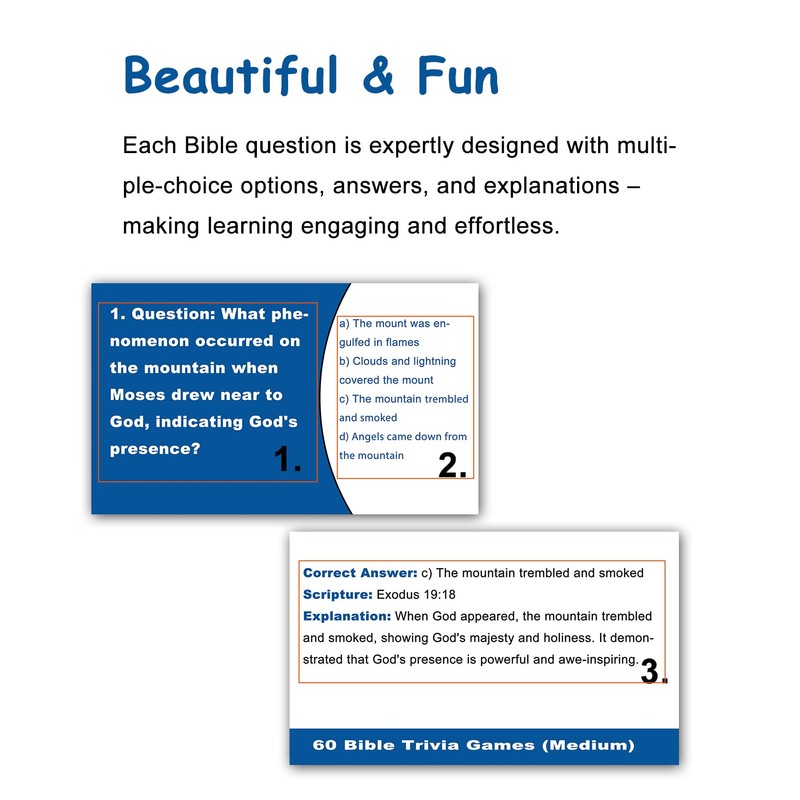 Woifish 180 Bible Trivia Board Games Cards for Adults and