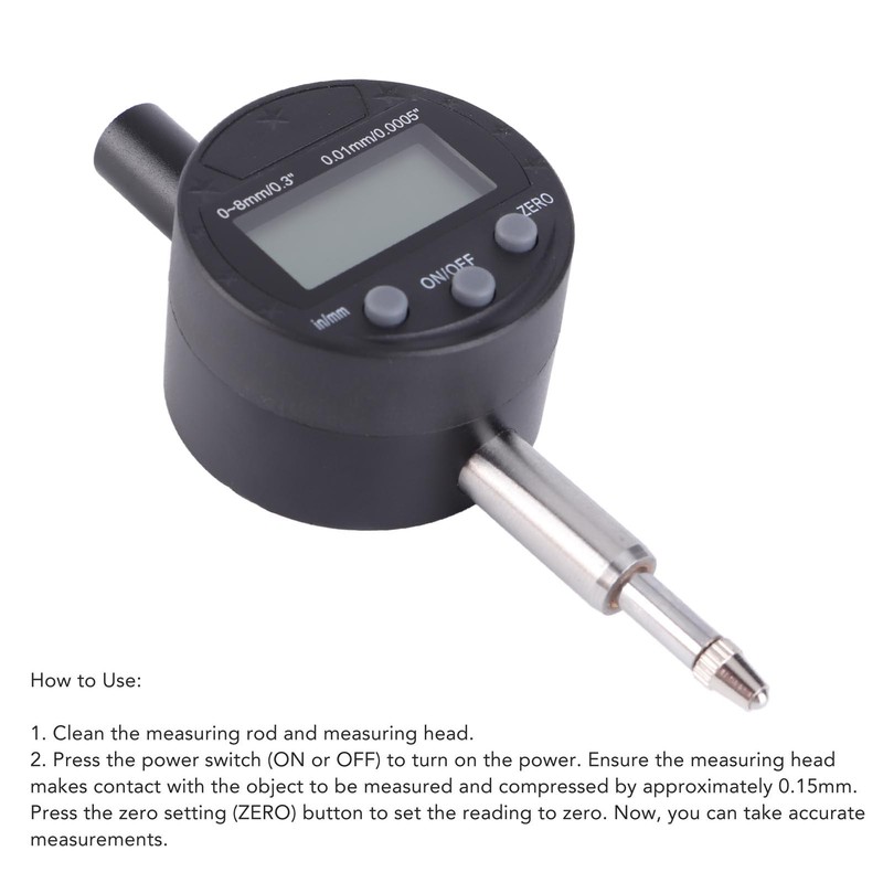 Digital Dial Gauge Micro Electronic 0.0005in 0.01mm Industrial High Accuracy