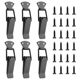 WUWWUT 6 Pcs Spring Loaded Toggle Latches - Black Stainless Steel Toggle Catch Clamp Clips, Duck Billed Buckles Tension Clasp for Toolbox Drawer Cabinet Case Closet Locker