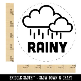 Rainy Rain Weather Day Planner Rubber Stamp for Stamping Crafting Planners - 1-1/4 Inch Large