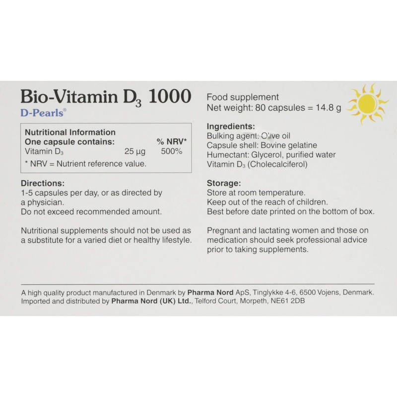Pharma Nord Bio-Vitamin D3 800IU 20mcg 80 Capsules