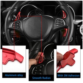 CDIYTOOL Steering Wheel Paddle Shifter Extension, Aluminum-Alloy Shift Paddle for A B C CLA CLS E G GL GLA GLC GLE GLS Metris S SL SLC Class (Red)