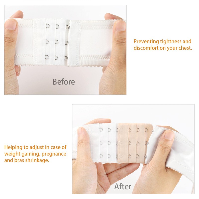 Allegra K Lady 3 Rows 4 Hooks Back Band Extension