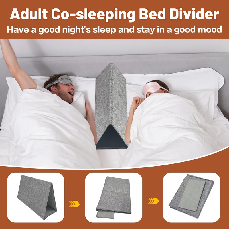 JZHLLA Bed Divider for Co Sleeping Adults Bed Separator for