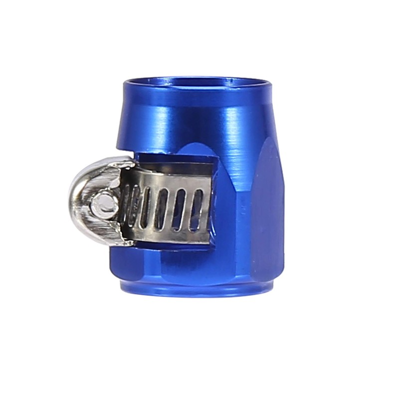 X AUTOHAUX 4pcs AN6 Hex Blue Car Hose Finisher Clamp
