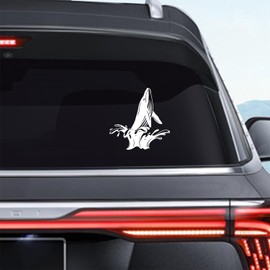Dreothy Ocean Wave Whale Vinyl Stickers for Car Window Decals Waterproof Funny Car Stickers and Decals Car Styling Truck Decals Laptop Motorcycle Wall Art Bumper Stickers (Reflective White)