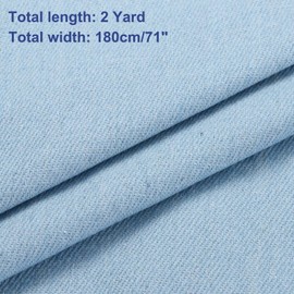 MECCANIXITY 11OZ Denim Fabric, 71 Inch Cotton Denim Material 2 Yard by The Yard for Sewing Quilting Clothes Fabric DIY Craft, Light Blue