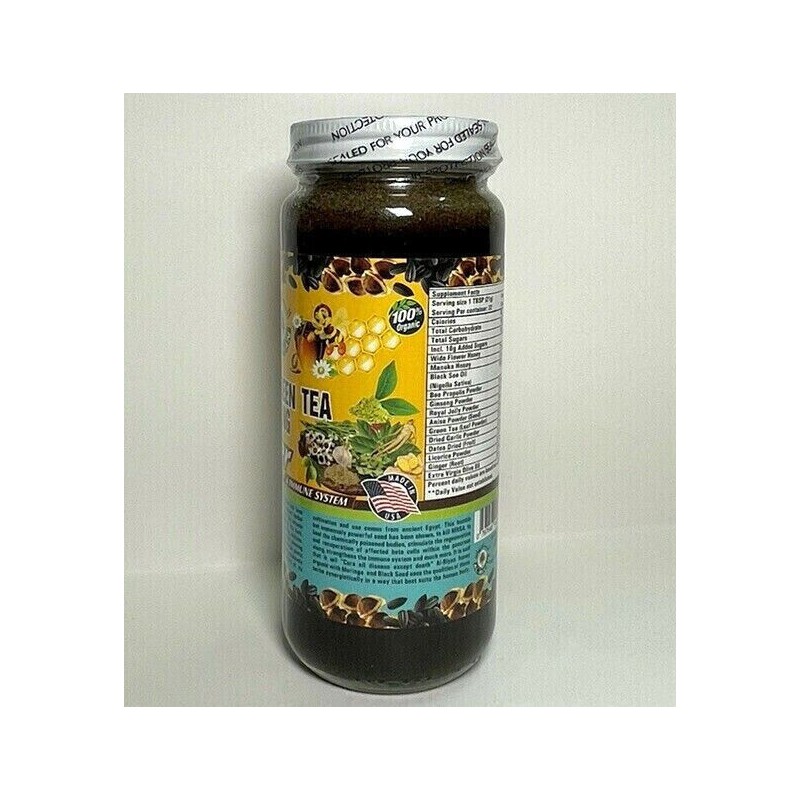 Al-Riyan Manuka Honey With Black Seed Green Tea Ajwa Ginger