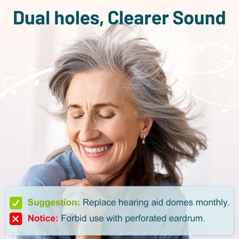 20Pcs Hearing Aid Domes for Oticon, Minifit Bass 6MM Double