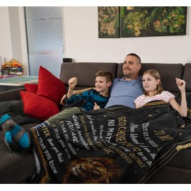 Dad Birthday Gifts, Dad Gift from Daughter Son, Daddy Blanket for Father’s Day Christmas Birthday, Father in Law Present, Comfortable Throw for Fathers, Parents' Day Papa Throw Blanket 150x130CM