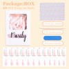 Morily 24pcs Fake Nails Nude White Ombre Ballerina Long Coffin