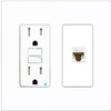 RiteAV 1 Port Cat6 Ethernet Wall Plate Female-Female - GFCI [Screwless White]
