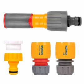 UKDD® Hozelock Nozzle and Fittings Starter Set - Inc Hose End, Water Stop & Threaded Tap conector