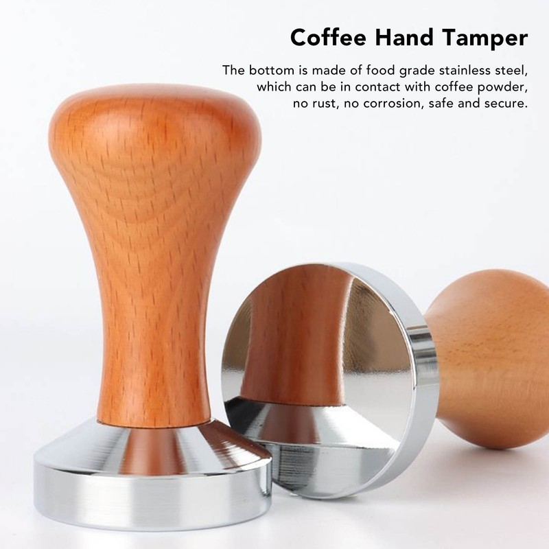 Coffee Tamper Stainless Steel Flat Bottom Tamping Tool Coffee Hand