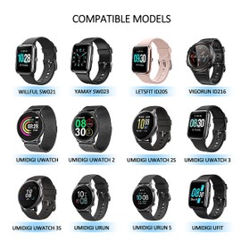 Bicmice Smart Watch Charger for Wyze Letsfit YAMAY VeryFitPro Umidigi SW023 ID205L SW021 ID205U ID205S SW025 Uwatch 3S 3 2 2S Magnetic 2 Pin USB Charging Cable - 2Pack