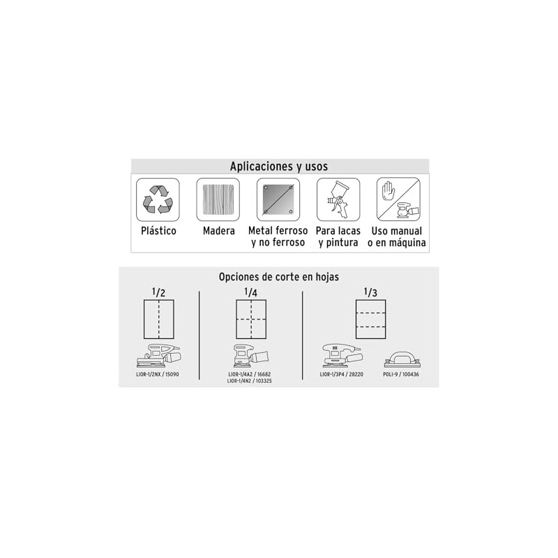 Truper LIMA-120, Lija para madera, papel cabinet, grano 120