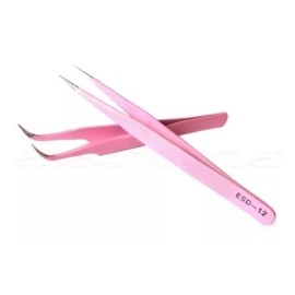 Vetus 2 Pinzas Curva Y Recta Color Rosa Especiales Pestañas Mink