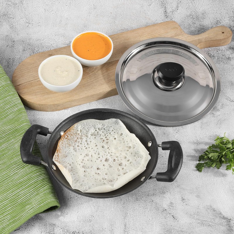 Tabakh by Vinod Appachetty Non Stick Appam Pan with Stainless