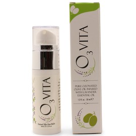 O3 Vita Ozonated Oil Blend, 1.2 oz, Extra Virgin Olive Oil and Lavender Essential Oil for Dry or Damged Skin