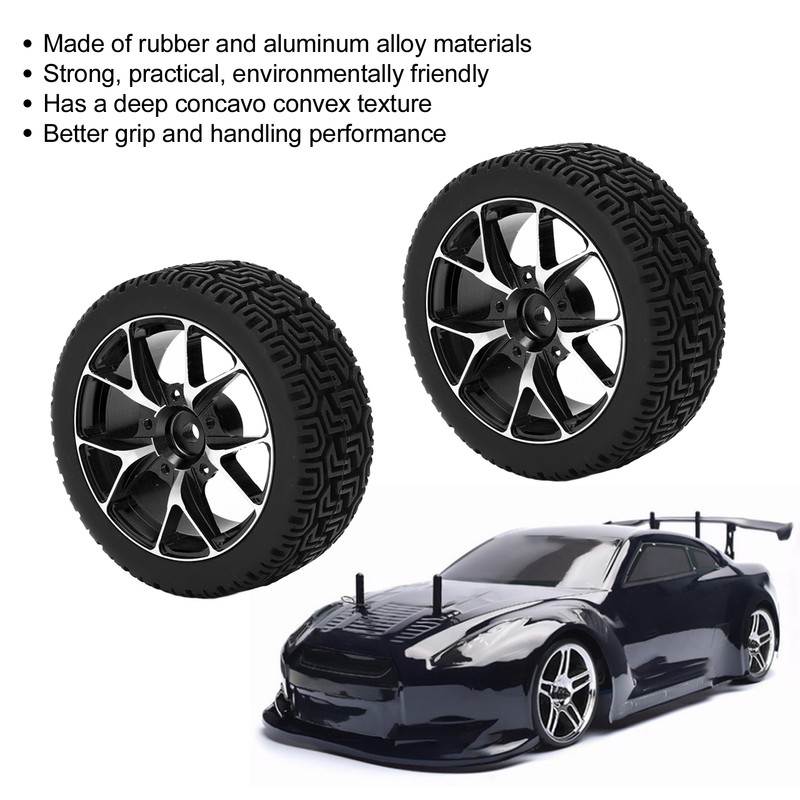 4Pcs Rubber Tires Aluminum Alloy Exquisite Simple Installation Tyres for