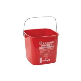 Winco PPL-6R Cleaning Bucket, 6-Quart, Red Sanitizing Solution by Winco