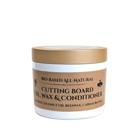 Wood Cutting Board Oil, Wax, and Conditioner. A Food-Grade Mineral Oil Alternative. Refined Coconut Oil (MCT), Beeswax, and Carnauba Wax. The Perfect Blend For Cutting Boards and Butcher Blocks. 5oz.