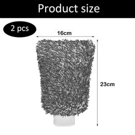 BRDTKUGV 2 Pcs Double-Sided Car Wash Mitts, Soft Quick-Dry Cleaning Gloves, Absorbent Professional Anti-Scratch Wash and Polishing Mitts, for Car, Household Cleaning, and Outdoor Vehicle Maintenance
