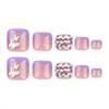 Press on Toenails 3D Butterfly Fake Toe Nails French Tip
