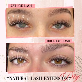 Yawamica Natural Lash Clusters Clear Band Eyelash Clusters 10-14mm Lash Extension Wispy Individual Lashes C Curl Cluster Lashes DIY Cluster Eyelash Extensions Natural Look by Self
