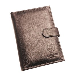 J. Wilson London 100% Real Leather Travel Wallet Passport Holder Cover RFID Blocking- Document Case (Brown - Style 2)