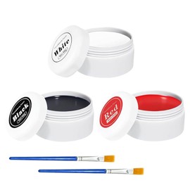 Axvxby 150g Black White Red 3 Colour Makeup Set with Brushes High Coverage Face Painting
