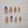 NBNTGH Snake Press On Nails - Medium Almond Blue French
