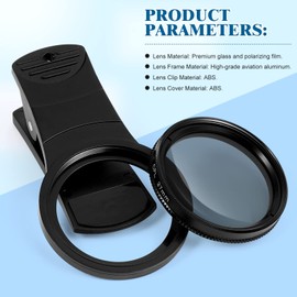 UKCOCO Phone Camera Lens- Professional Macro Photography Lens for Smartphone Clip- On CPL Filter Lens, 37mm Polarizing Filter Circular Polarizer Macro Lens Compatible with, Smartphones