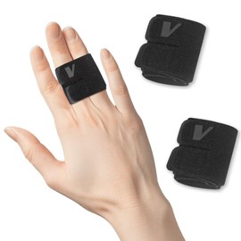 Finger Splints, 2PCS Finger Splint, Compression Finger Support Finger Buddy Wraps Adjustable Finger Brace for Sport Basketball Tennis and Volleyball Badminton American Football - Double Finger, L