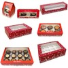 LARRYROO Festive Christmas Cupcake/Mince Pie Boxes for 1, 2, 3,