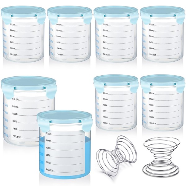 Skylety 8 Sets Plastic Paint Containers with Lids Airtight Paint