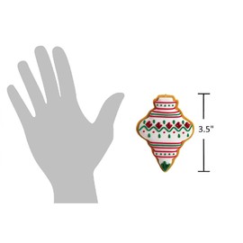 The Bridge Collection 3.5" Red, Green, and White Cookie Ornaments - Set of 3 Gingerbread Christmas Cookie with Frosting Ornaments- Sweet Treat Dessert Ornaments