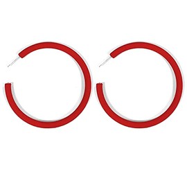 Candy Color Big Hoop Earrings Minimalist Geometric C-Shaped Acrylic Hoop Earrings Multicolor Vintage Earring Party Jewelry for Women-Red