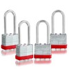 Pack of 4 Keyed-Alike Padlocks with Same Keys Long Shackle