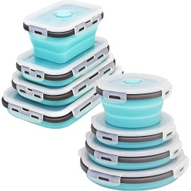 8 Collapsible Food Storage Containers, Silicone Collapsible Food Storage Contain